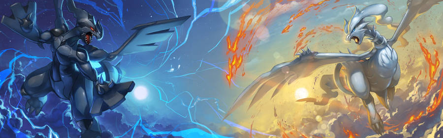 Night Zekrom And Day Reshiram Wallpaper