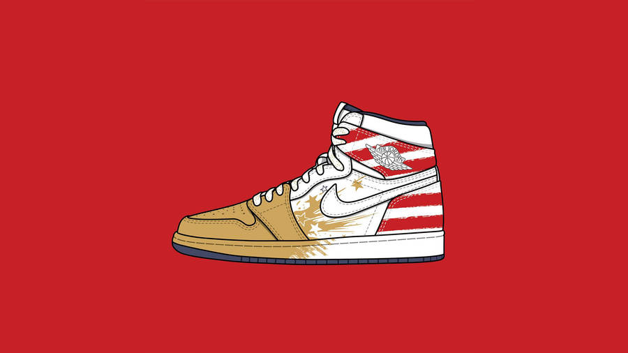 Nike Air Jordan 1 Wings For The Future Gold Wallpaper