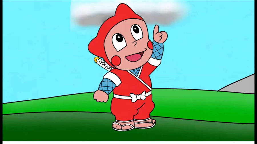 Ninja Hattori Shinzo Pointing Wallpaper