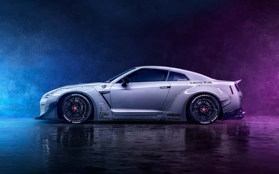 Nissan R35 Gtr Blue Violet Smoke Wallpaper