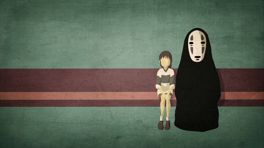 No Face And Chihiro From The Beloved Animated Film, Spirited Away Wallpaper