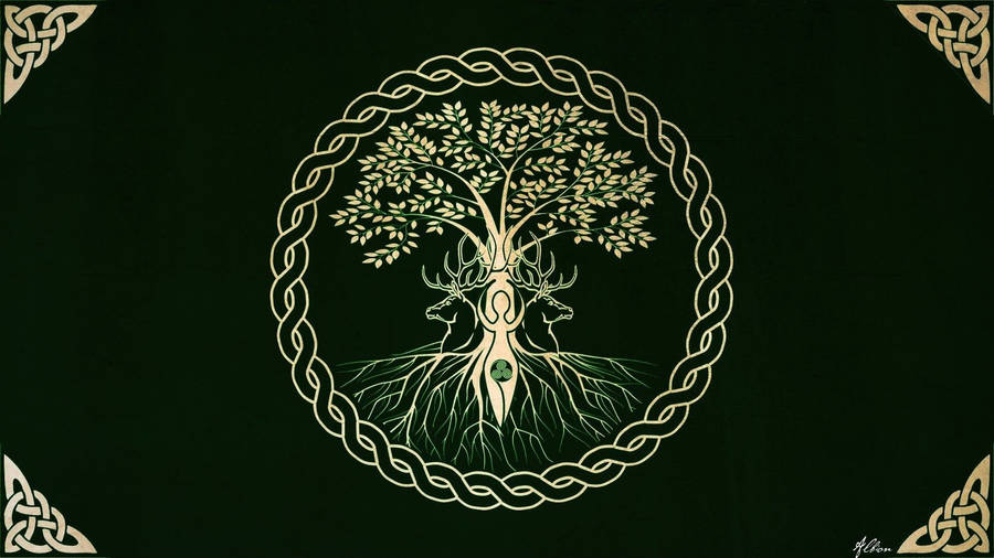 Norse Symbol Of Strength And Protection - The Viking Tree Of Life Wallpaper