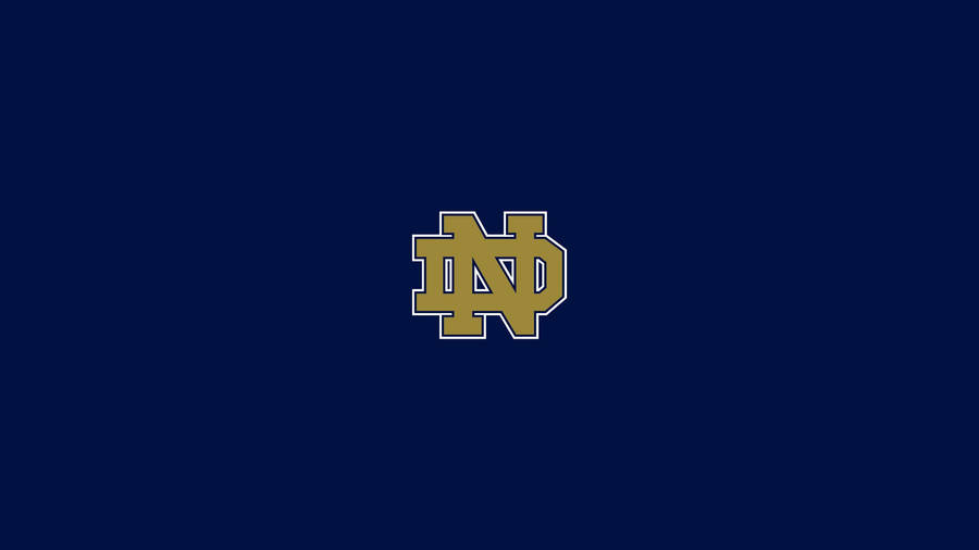 Notre Dame Logo On A Blue Background Wallpaper