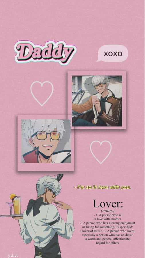 Obey Me Character Collage Pink Background Wallpaper