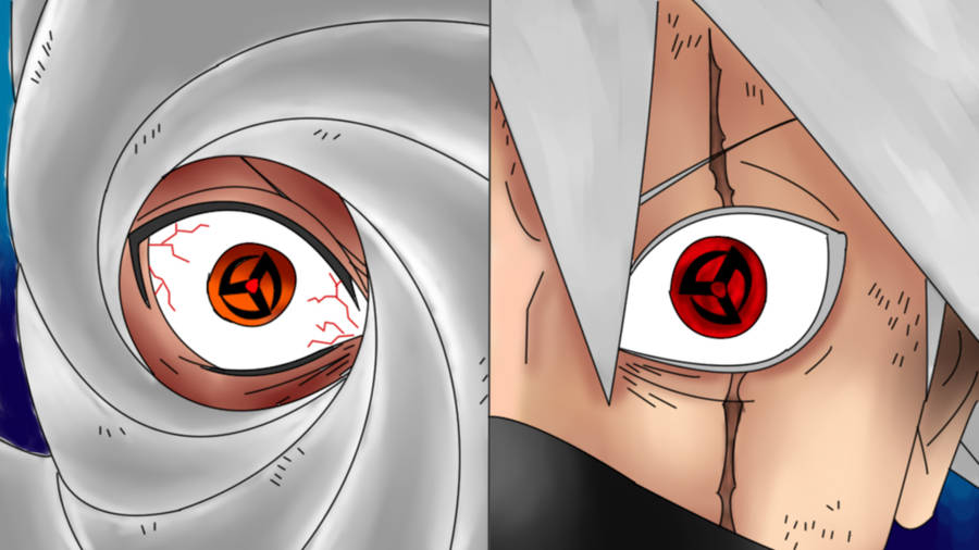 Obito And Kakashi’s Sharingan Naruto Ipad Wallpaper