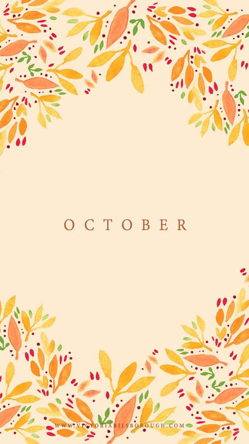 October Aesthetic Text Art Wallpaper