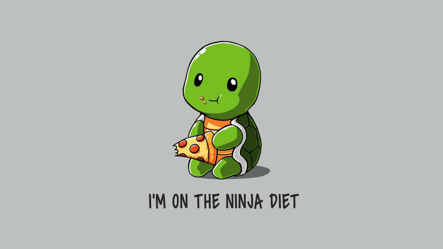 Odd Turtle Eating Pizza [wallpaper] Wallpaper