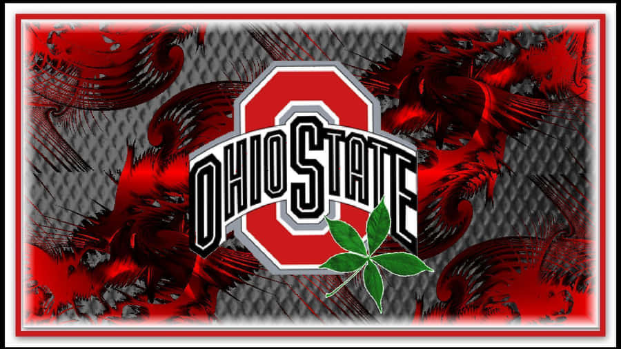 Ohio State Football Team Logo With Buckeye Leaf Wallpaper