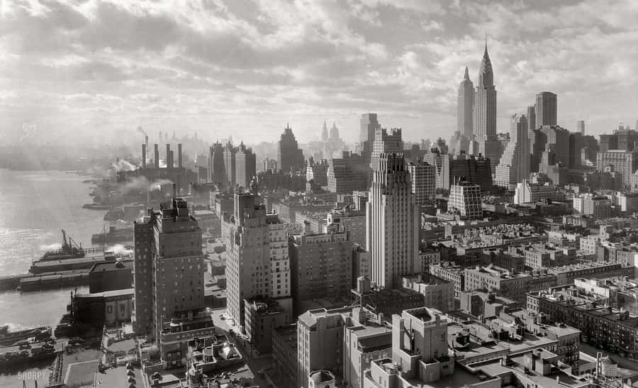 Old New York City Black And White Wallpaper