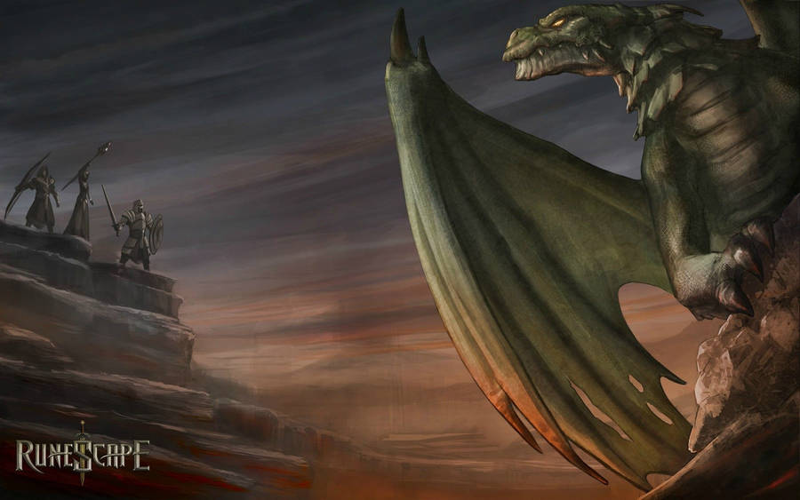 Old School Runescape Flying Dragon Wallpaper