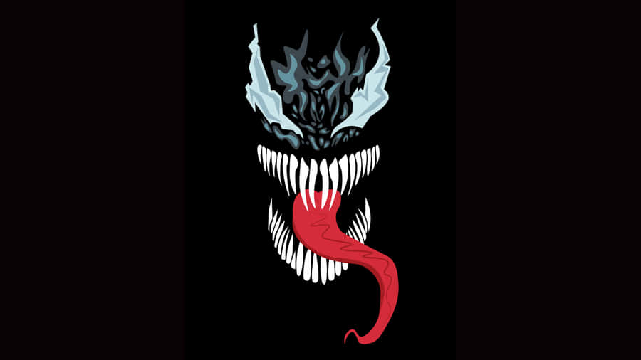 Oled Monitor Venom Head Tongue Out Wallpaper