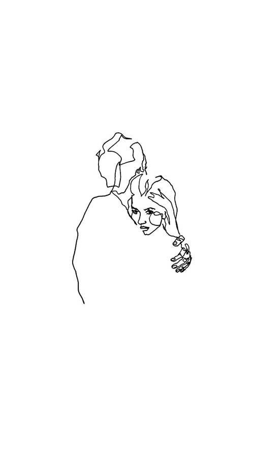 One Line Drawing Resting On Shoulder Wallpaper