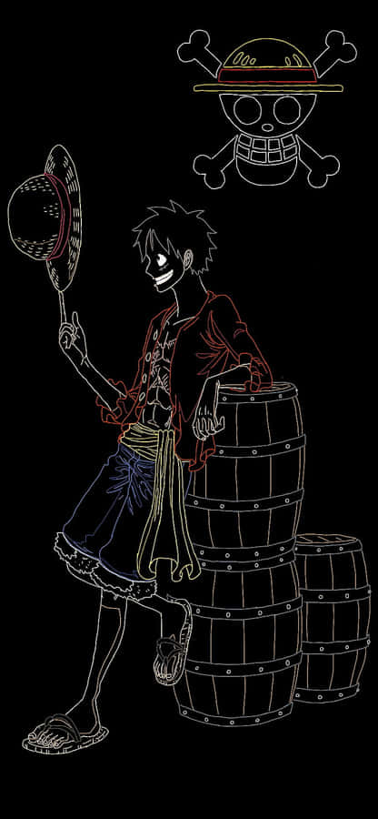One Piece - A Pirate With A Hat And Barrels Wallpaper