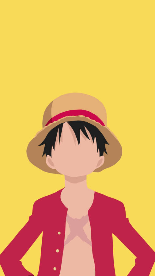 One Piece Phone Minimalist Luffy On Yellow Wallpaper