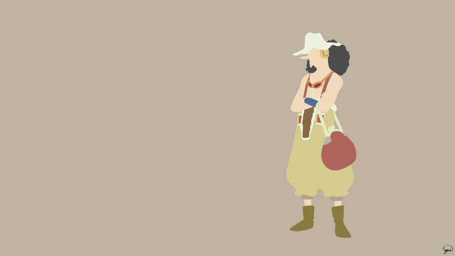 One Piece Usopp Beige Background Wallpaper