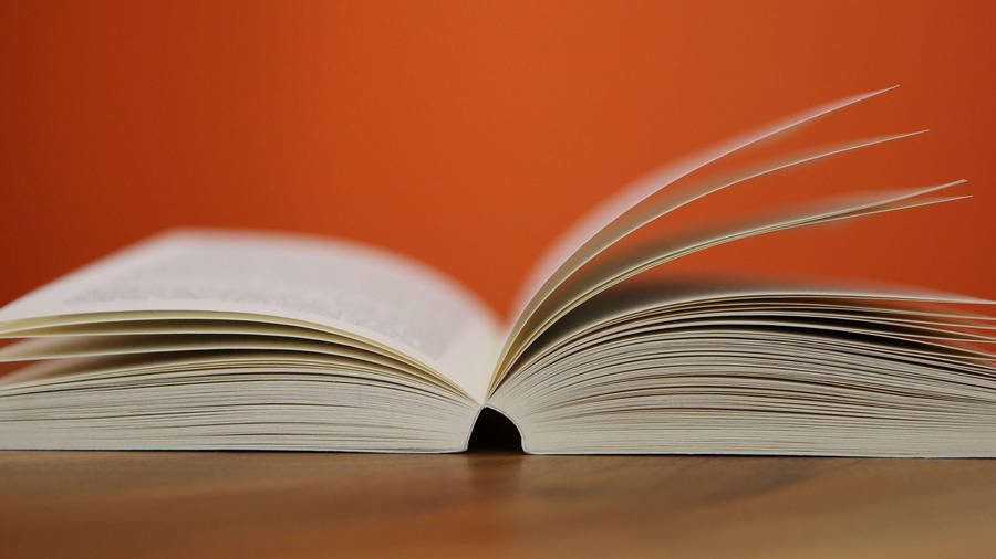 Open Book On Table Learning Background Wallpaper