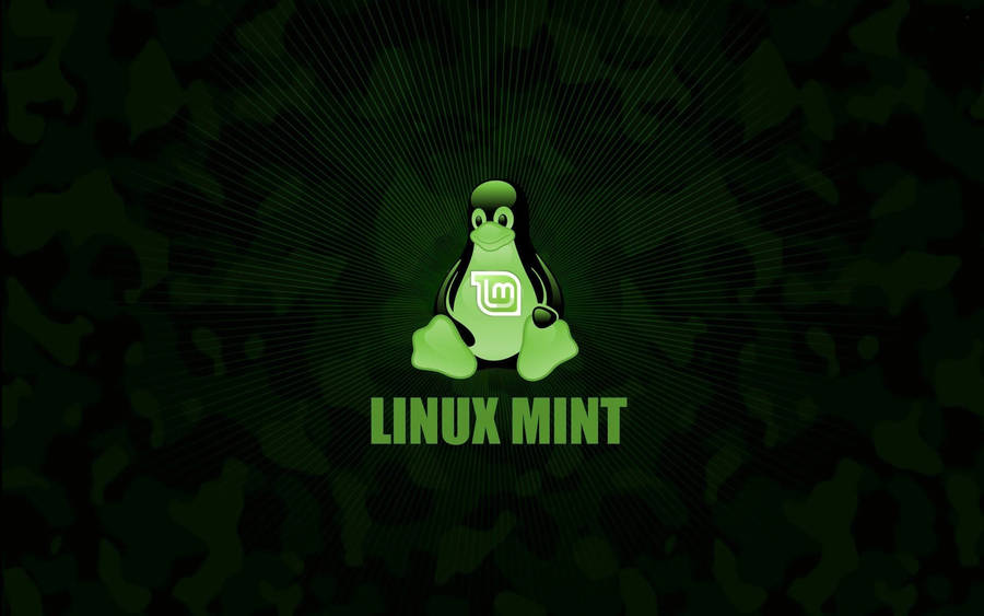 Operating System Linux Mint Logo With Penguin Tux Wallpaper