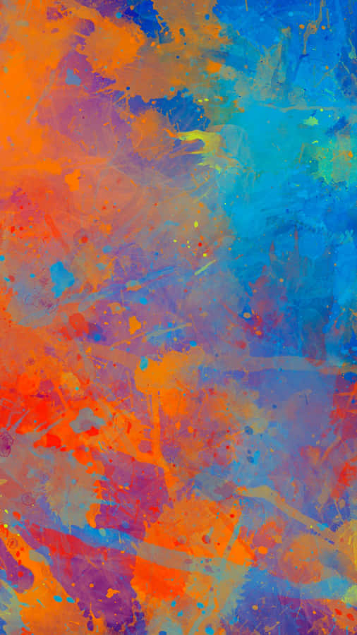 Orange Blue Paint Splash Wallpaper