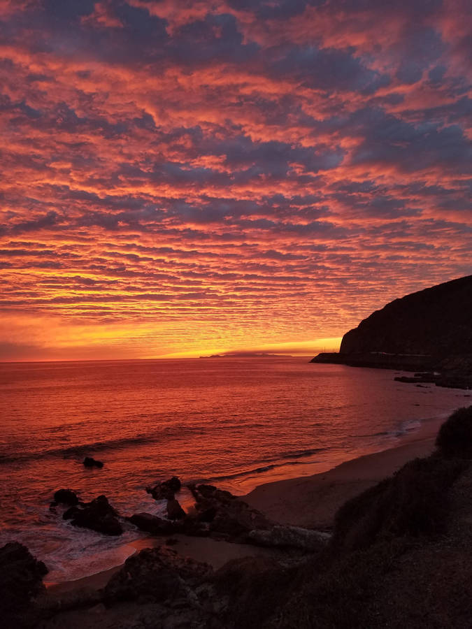 Orange Clouds Malibu Iphone Wallpaper