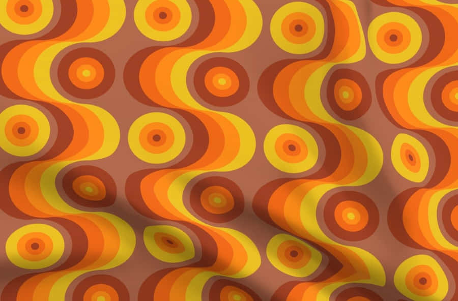 Orange Groovy Retro Wallpaper