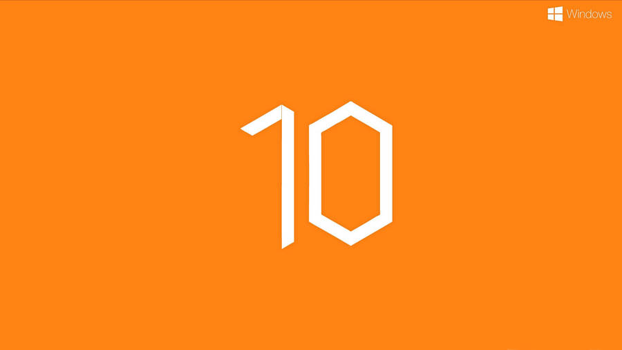 Orange Microsoft Windows 10 Desktop Wallpaper