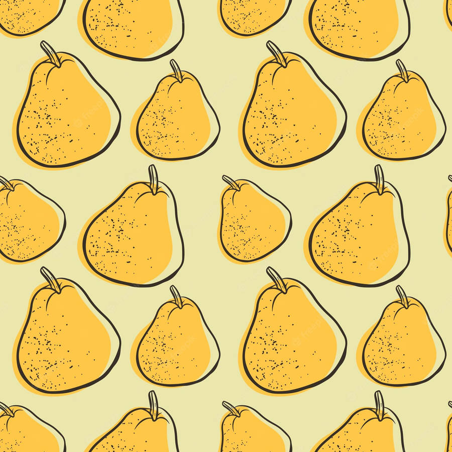Orange Pear Fruits Poster Wallpaper