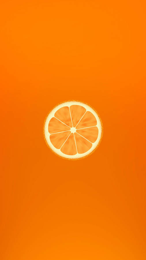 Orange Slice Minimalist Iphone Wallpaper