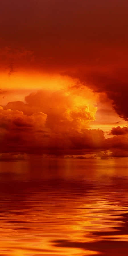 Orange Sunset Reflections Grunge Aesthetic.jpg Wallpaper