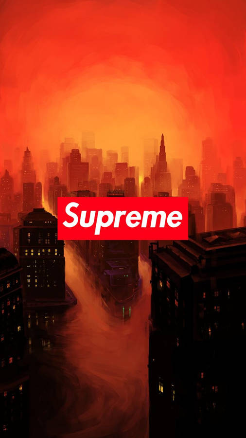 Orange Supreme City Night Wallpaper