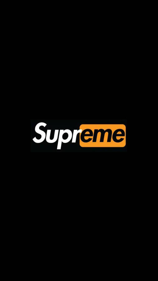 Orange Supreme Logo Black Wallpaper