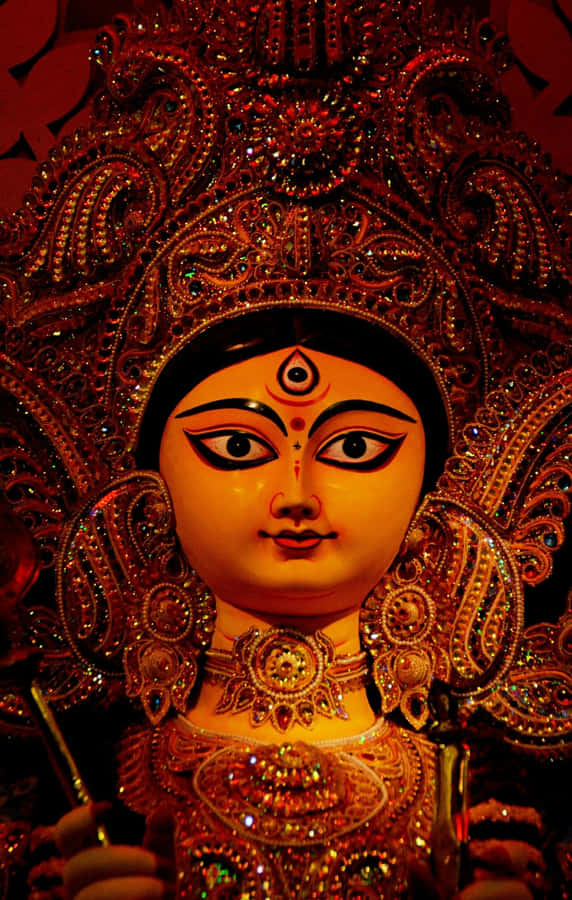 Ornate Durga Idol Closeup Wallpaper