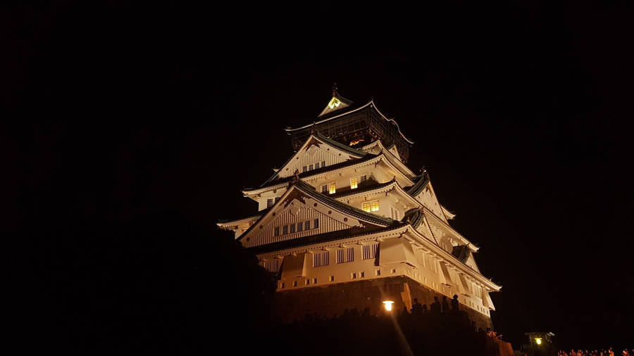 Osaka Castle Night Sky Wallpaper