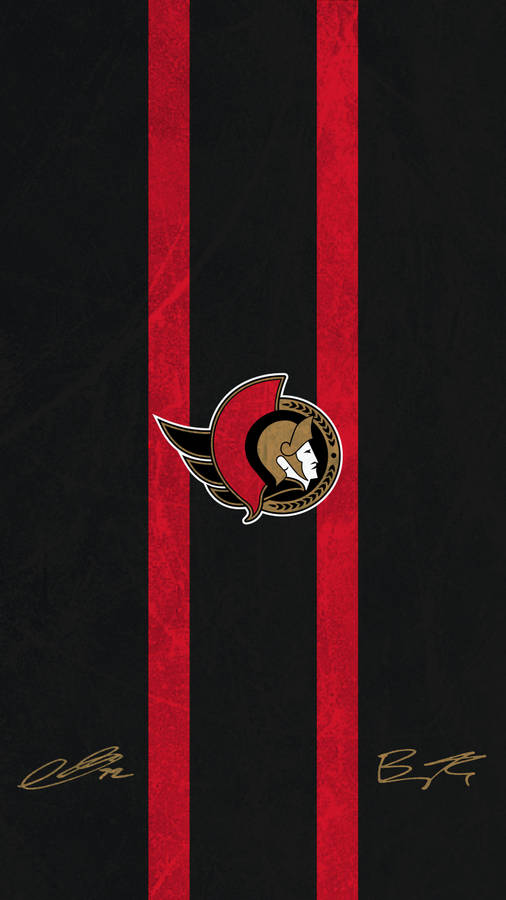 Ottawa Senators Logo With Signatures Wallpaper