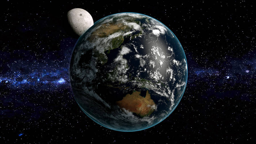 Our Home: A Blue Globe In The Universe Wallpaper