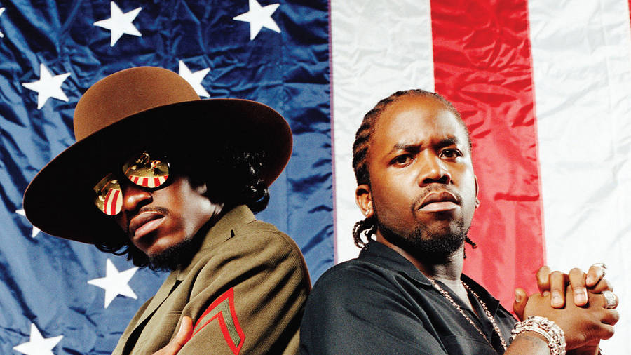 Outkast Big Boi Andrei 3000 American Flag Photoshoot Wallpaper