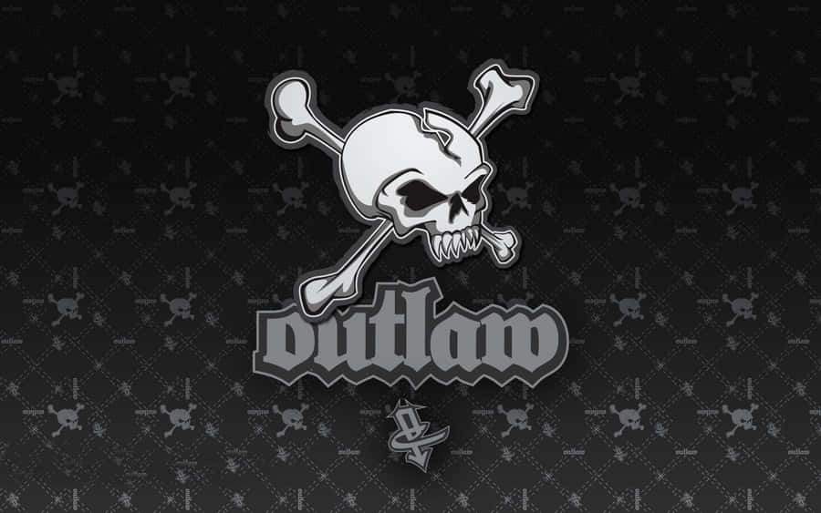 Outlaw Skull Logo Grey Wallpaper