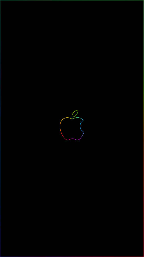 Outline Apple Logo Rainbow Wallpaper