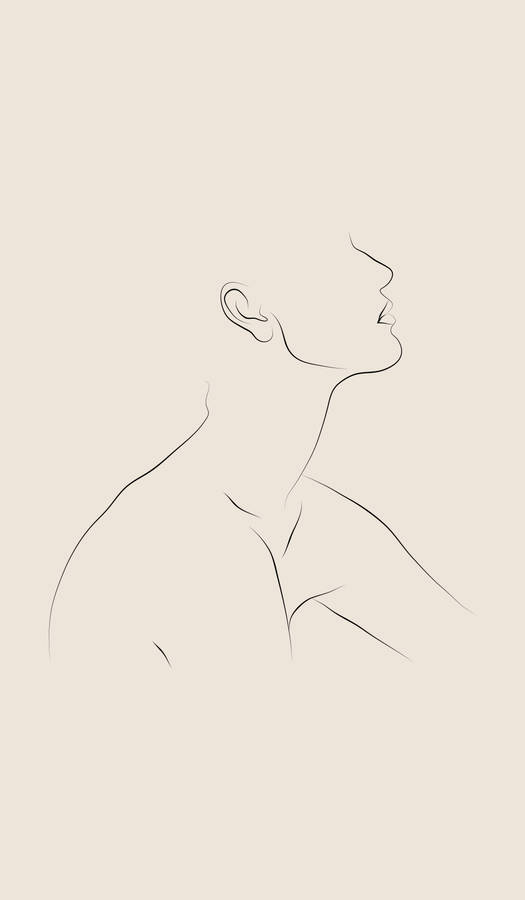 Outline Naked Art Portrait Wallpaper