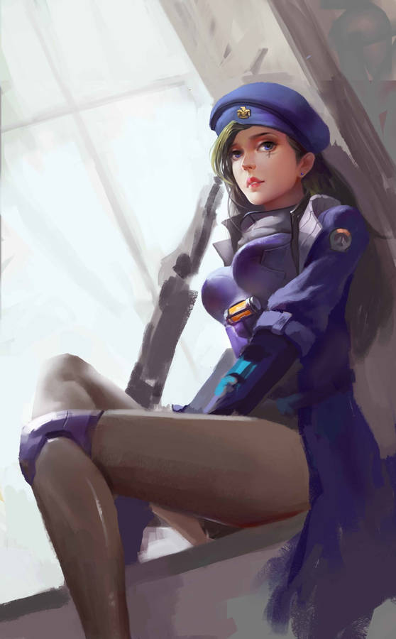 Overwatch Phone Ana Gun Painting Wallpaper