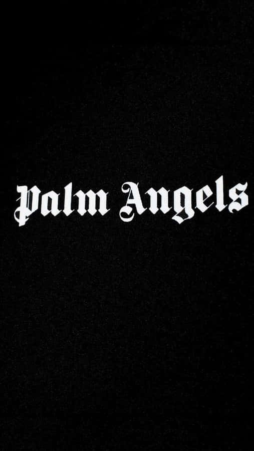Palm Angels Logo On A Black Background Wallpaper