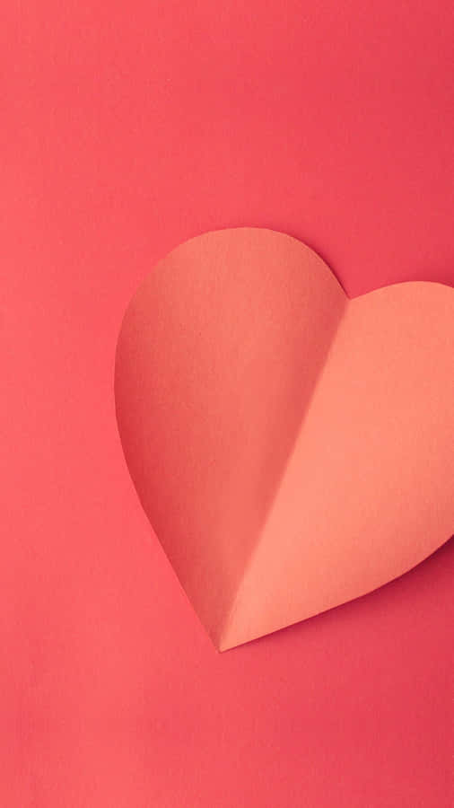 Paper Fold Pink Heart Iphone Wallpaper