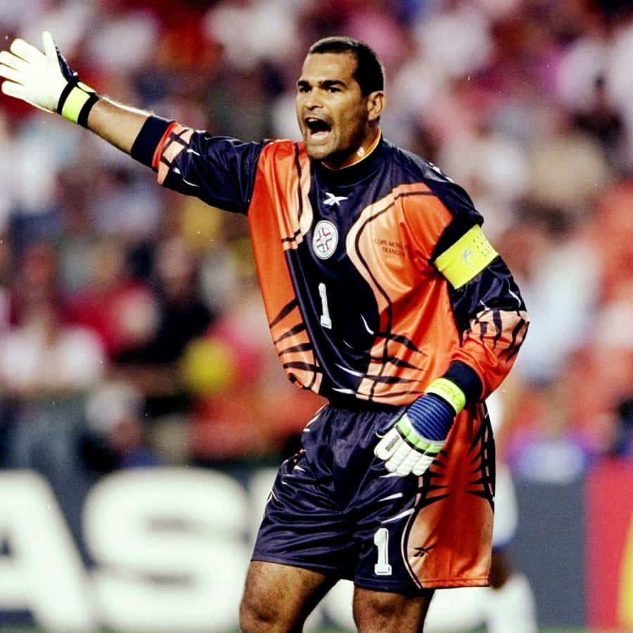 Paraguayan Footballer Jose Luis Chilavert During 1998 World Cup Wallpaper