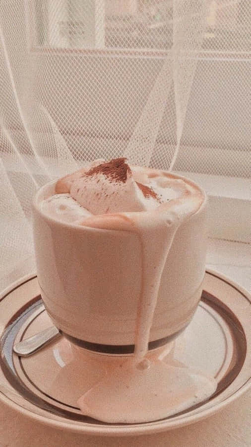 Pastel Brown Cup Wallpaper