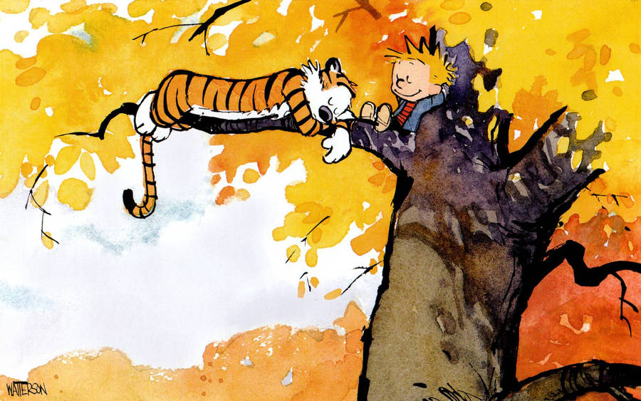 Pastel Calvin And Hobbes Wallpaper