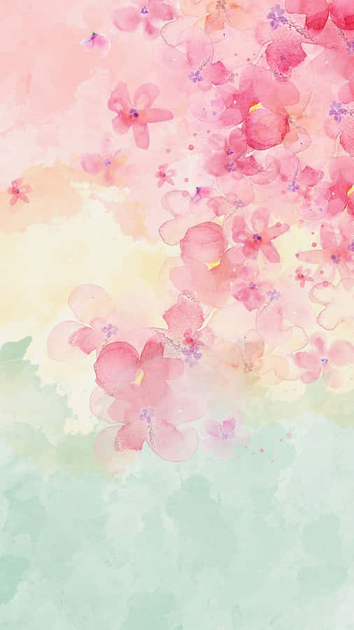 Pastel Floral Watercolor Background Wallpaper