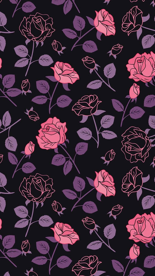 Pastel Goth Roses Wallpaper