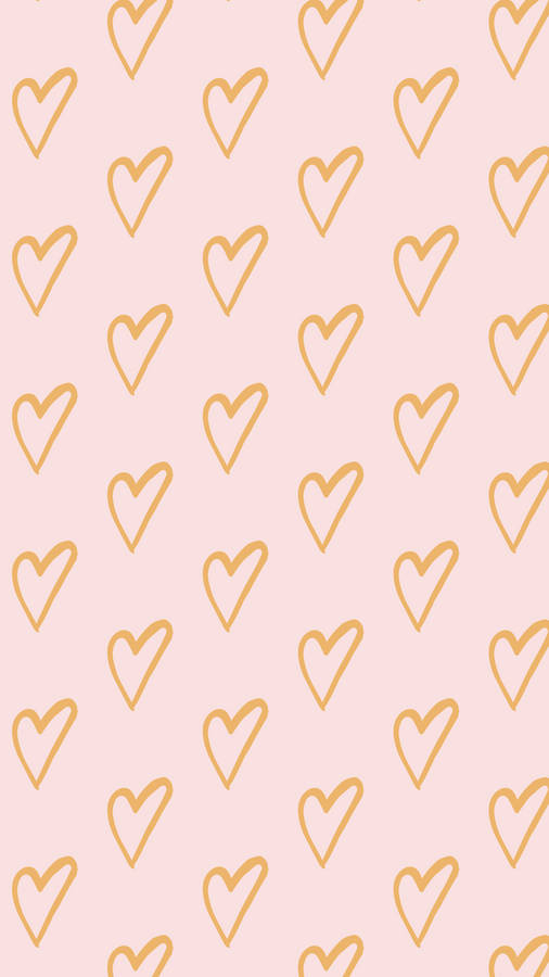Pastel Minimalist Heart Pattern Wallpaper