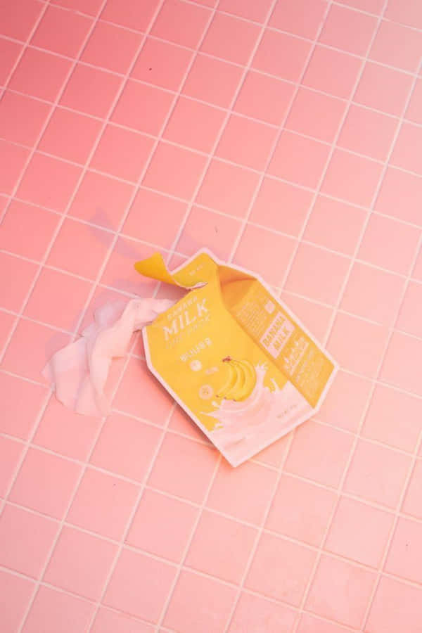 Pastel Orange Grid Milk Carton Wallpaper