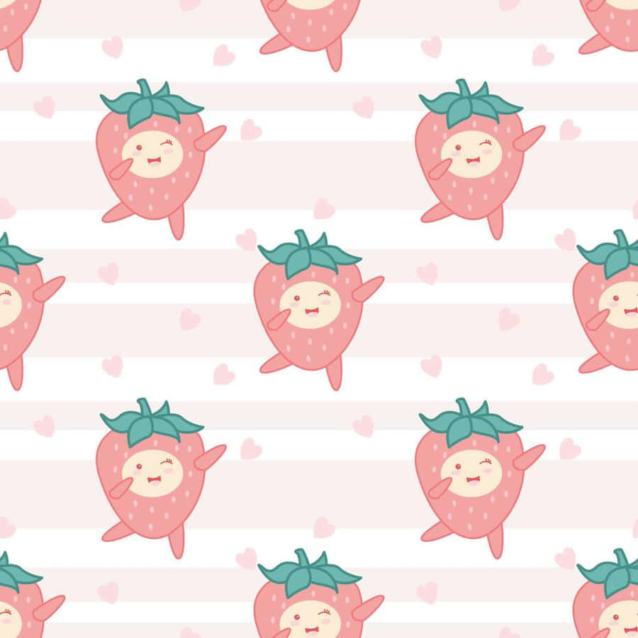 Pastel Strawberry Cartoon Wallpaper