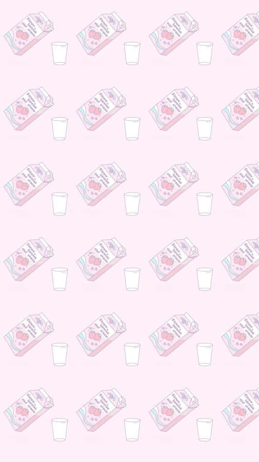 Pastel Strawberry Milk Wallpaper